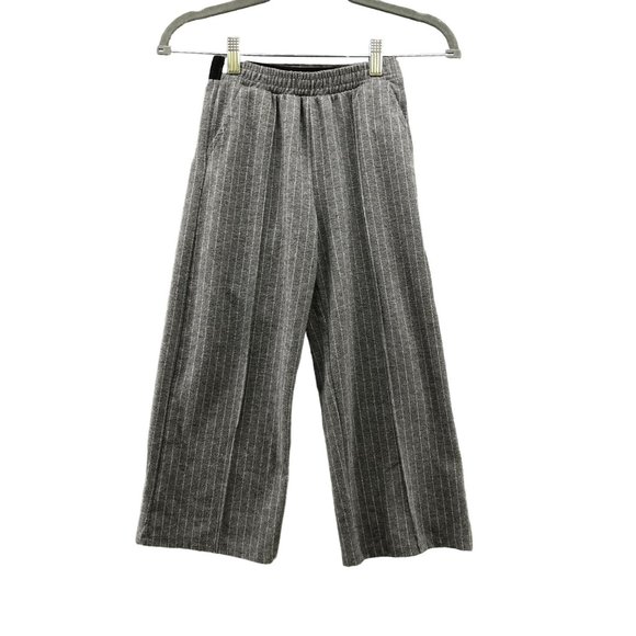 Zara Other - Zara Girls Size 9 Wide Leg Pull On Dress Pant Trouser Gray Pinstriped High Rise